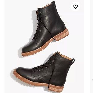 Madewell Clair Leather Lace Up Boot Black